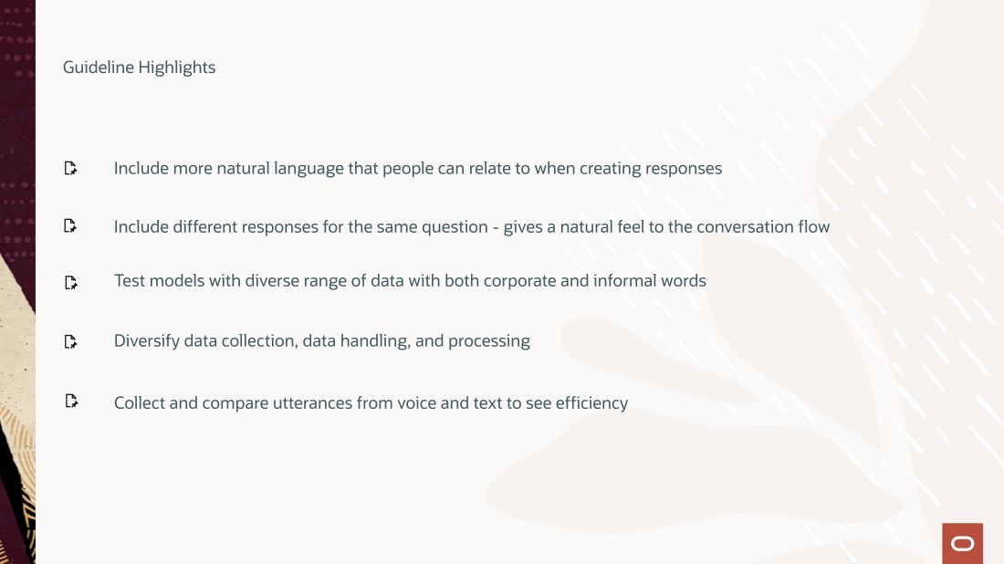 Guideline highlights slide listing five recommendations